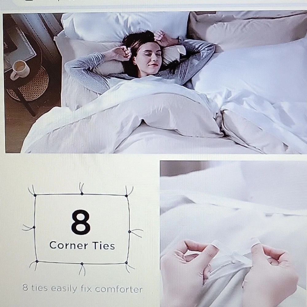 Bedsure King Cream duvet set 3 piece 104x90